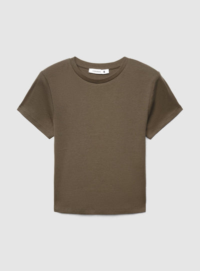 T-shirt crop a tinta unita