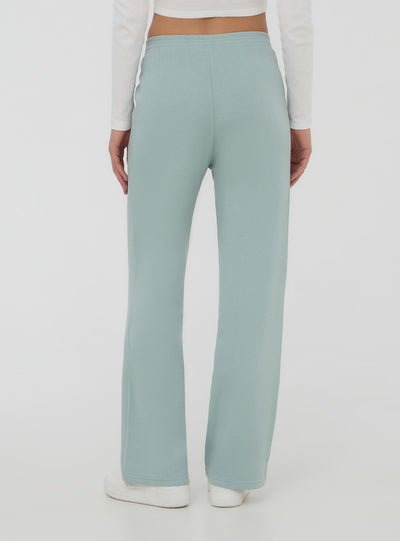 Pantaloni tuta wide leg con ricamo college