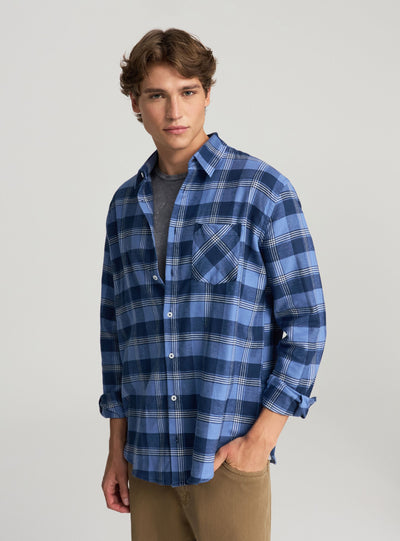 Camicia a quadri con taschino