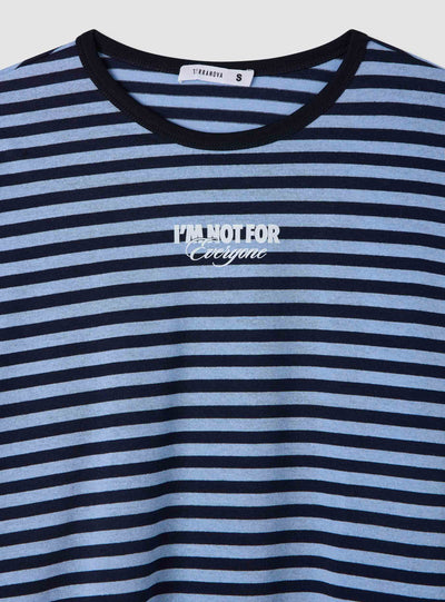 T-shirt ampia a righe con scritta