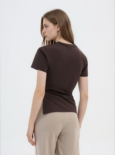 Asymmetric draped T-shirt