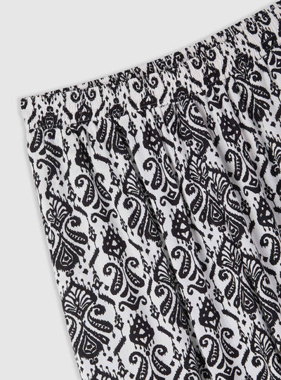 Pantaloni crop a palazzo con stampa geometrica