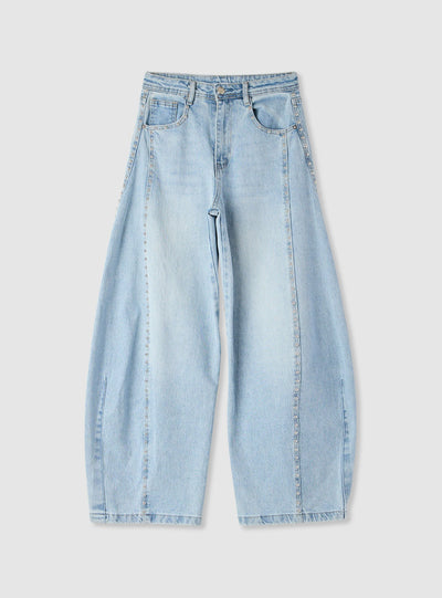 Jeans balloon con borchie