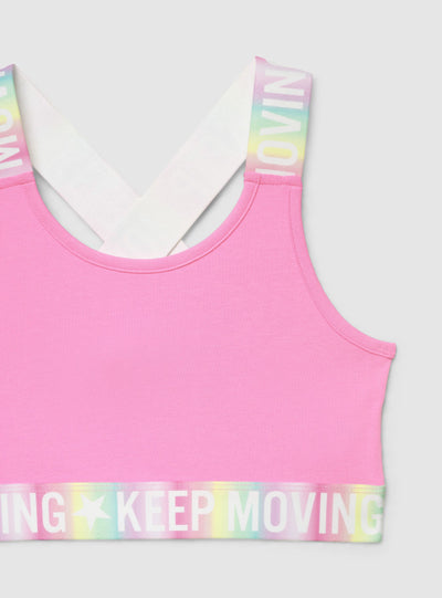 Top crop con spalline incrociate