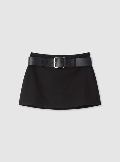 Skort jednofarebný s opaskom
