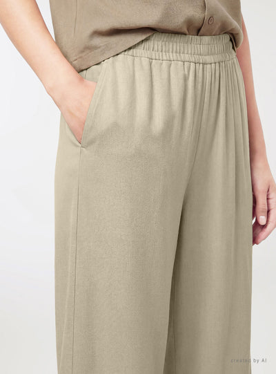 Pantaloni crop palazzo a tinta unita