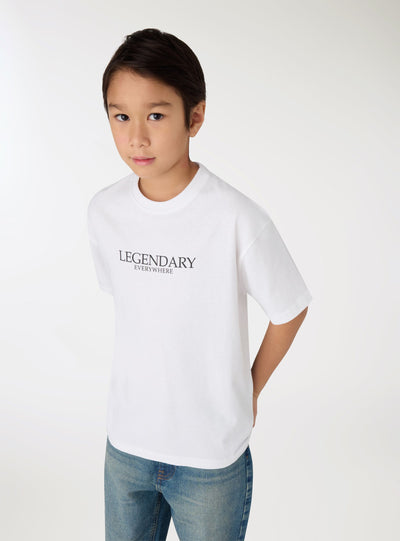 T-shirt con scritta fronte/retro