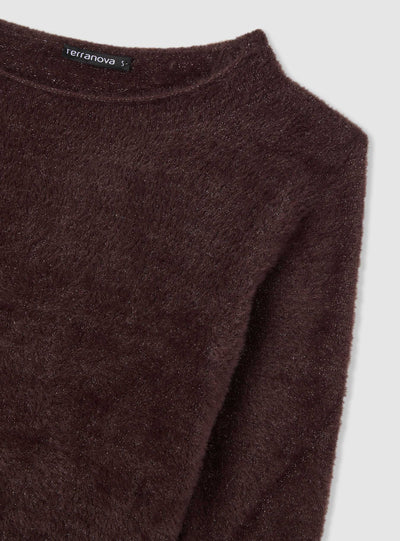 Maglia corta effetto luccicante a girocollo