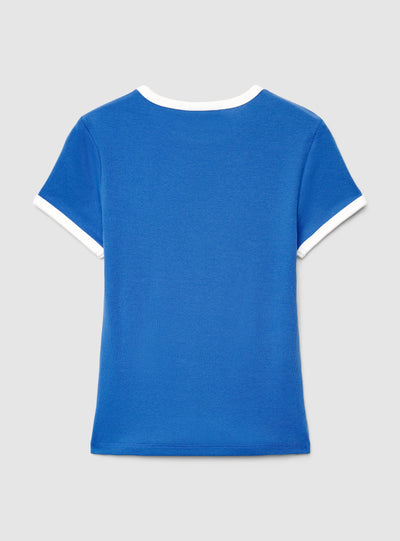T-shirt crop con stampa numero