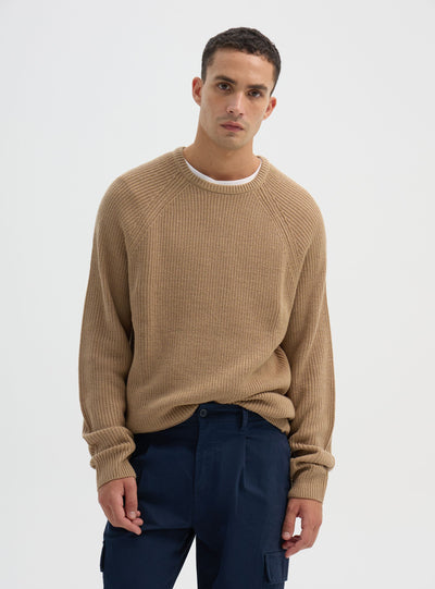 Maglia girocollo a costa inglese