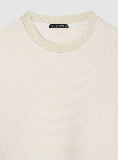 T-shirt in ottoman a tinta unita