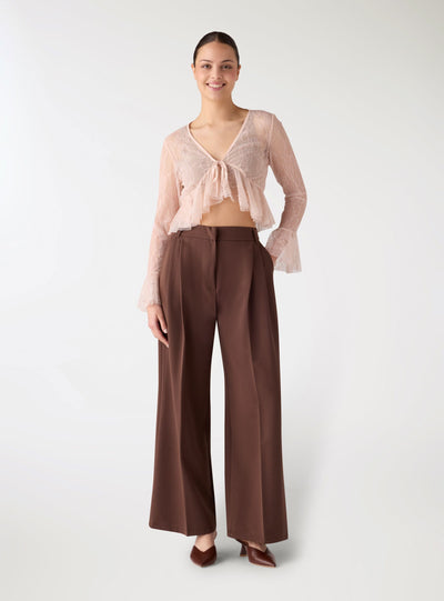 Pantaloni wide leg con doppia pince