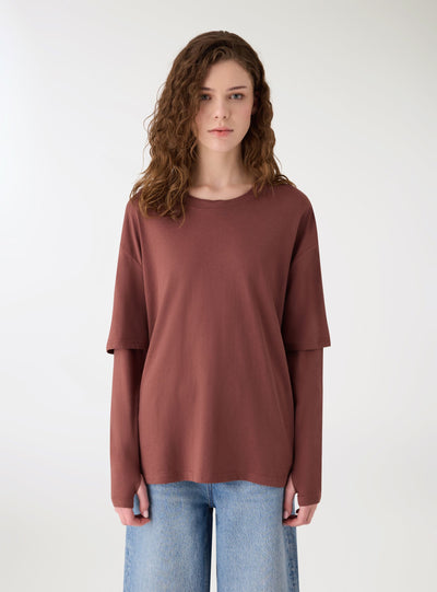 T-shirt effetto doppio strato