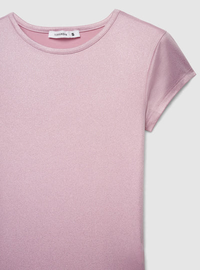 Elastisches T-Shirt mit Glanzeffekt