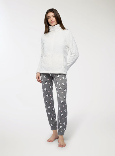 Felpa a treccia con zip girocollo