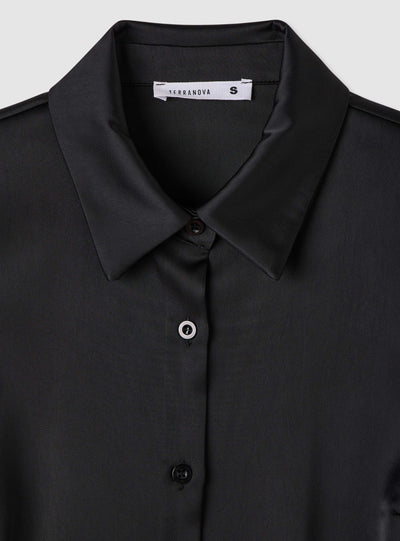 Camicia slim in satin