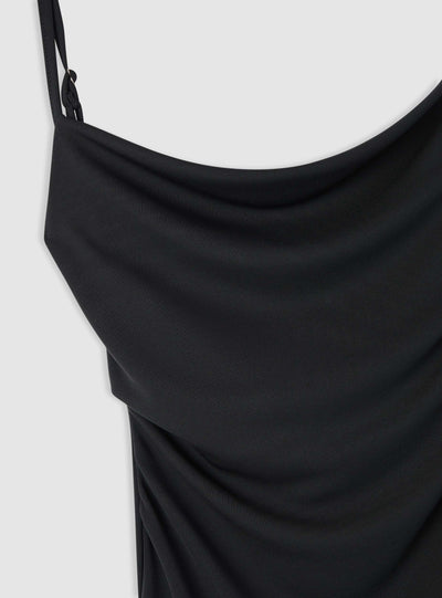 Vestito corto svasato con drappeggio