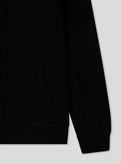 Felpa con cappuccio e zip a tinta unita