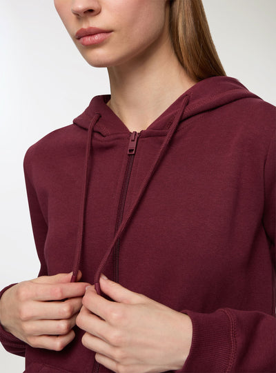 Felpa basic con cappuccio e zip