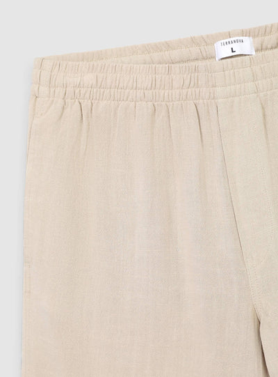 Jogger z lněné směsi v jednobarevném provedení