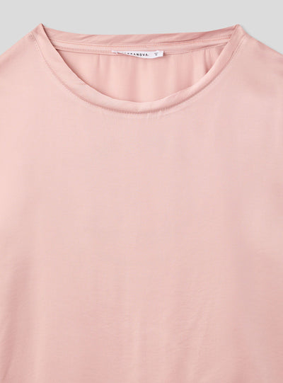 Bluse mit Satin-Effekt, kurze Ärmel