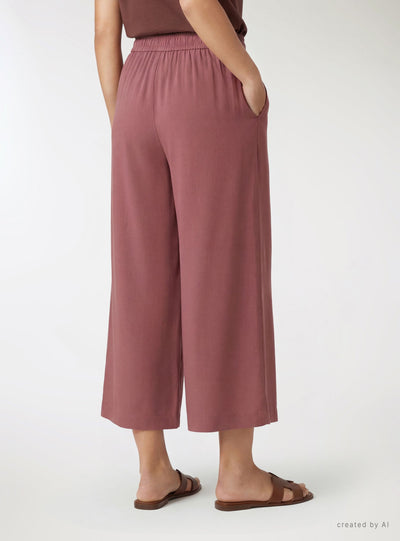 Pantaloni crop palazzo a tinta unita