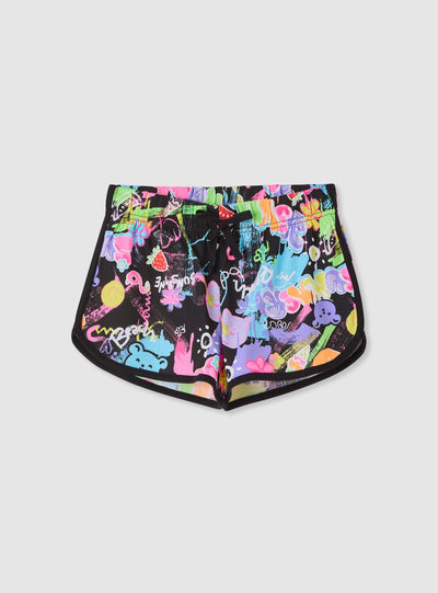 Pantaloncini con stampa graffiti