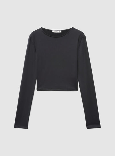 T-shirt crop a tinta unita