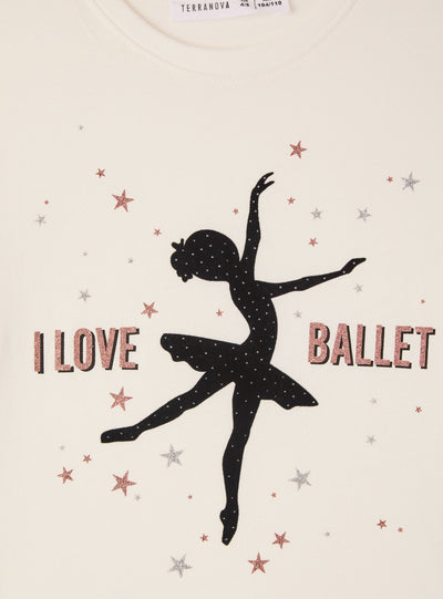 T-shirt con stampa balletto