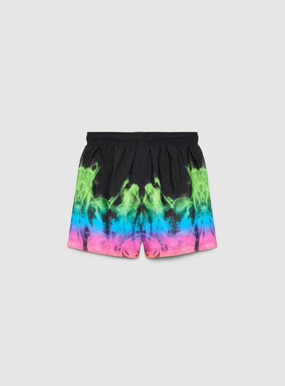 Boxer mare con stampa fiamme e scritta