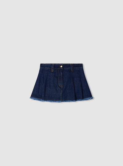 Skort pieghe in denim
