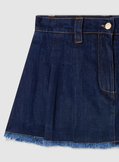 Skort pieghe in denim