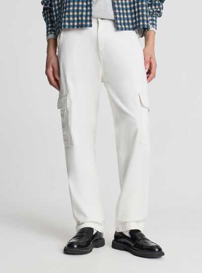 Pantaloni cargo oversize cuciture a contrasto