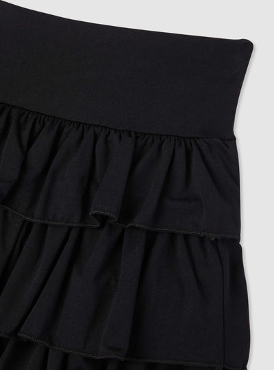 Skort con balze a tinta unita