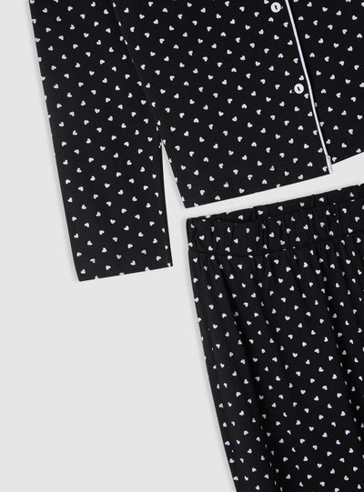 Set pigiama con stampa cuori