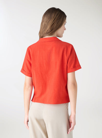 Camicia ampia effetto lino