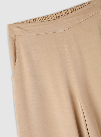 Einfarbige Wide-Leg-Hose mit elastischem Bund