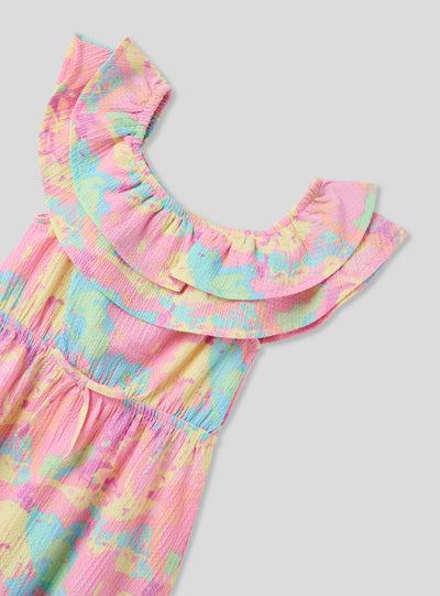 Vestito sfumato con balza