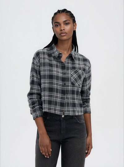 Camicia crop a quadri