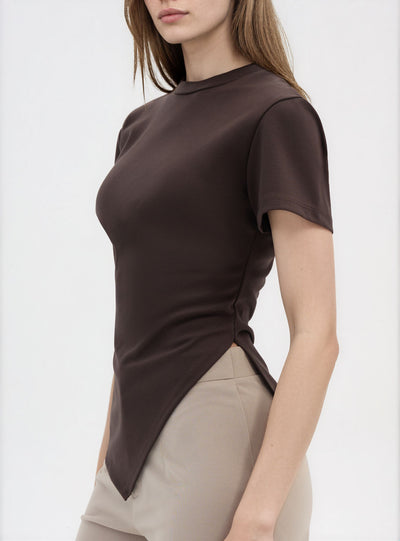 Asymmetric draped T-shirt