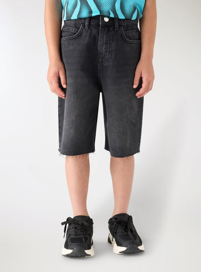 Pantaloncini jeans con stampa ali