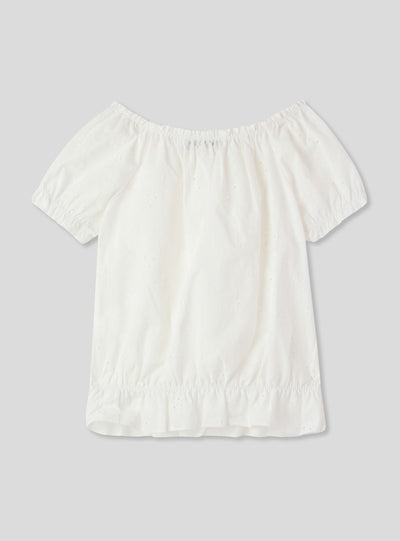 Blusa sangallo scollo ampio