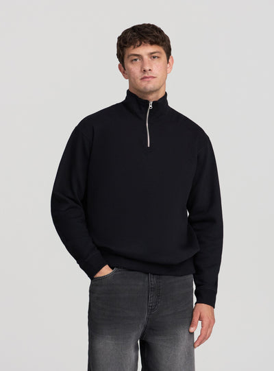Felpa camioner con collo alto con zip