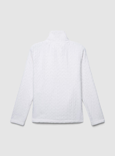 Felpa a treccia con zip girocollo