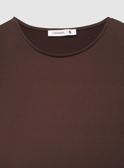 T-shirt crop a tinta unita