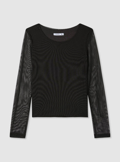 T-shirt in tulle a tinta unita