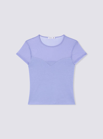 T-shirt con inserti in tulle