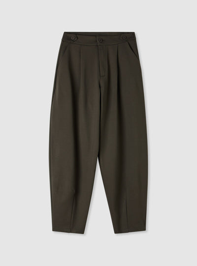 Solid colour barrel trousers