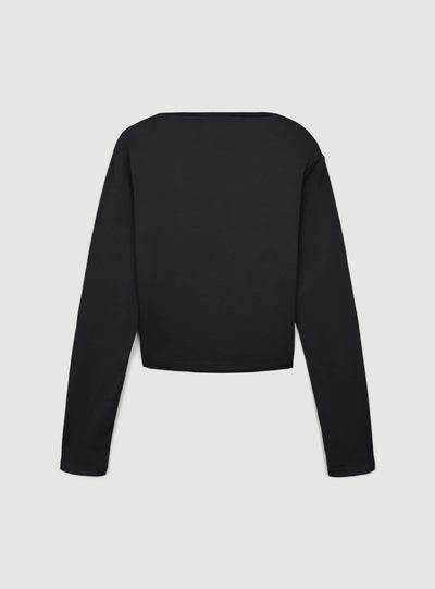 T-shirt crop a maniche lunghe
