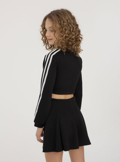 Felpa crop con bande